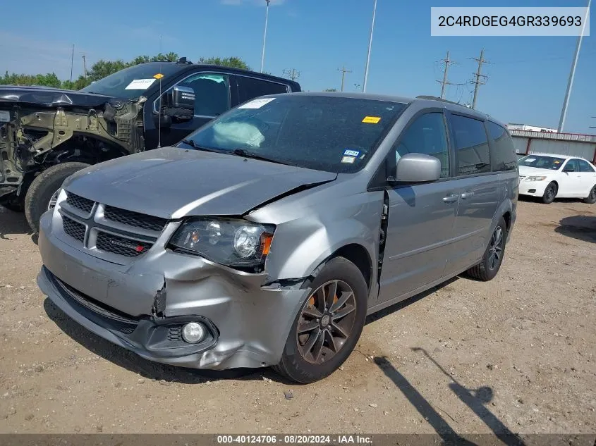 2016 Dodge Grand Caravan R/T VIN: 2C4RDGEG4GR339693 Lot: 40124706