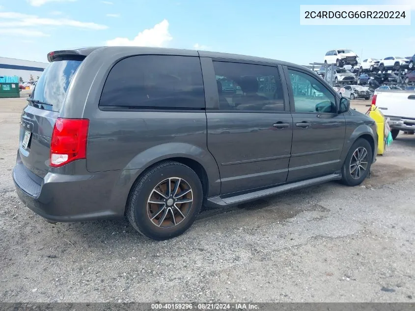 2016 Dodge Grand Caravan Sxt VIN: 2C4RDGCG6GR220224 Lot: 40159296