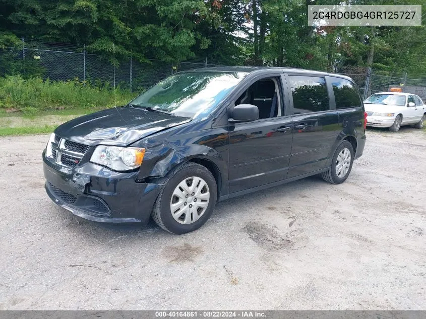 2016 Dodge Grand Caravan Se VIN: 2C4RDGBG4GR125727 Lot: 40164861