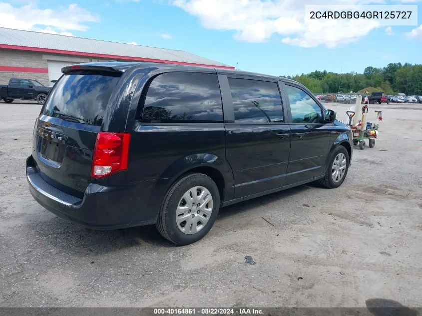 2C4RDGBG4GR125727 2016 Dodge Grand Caravan Se