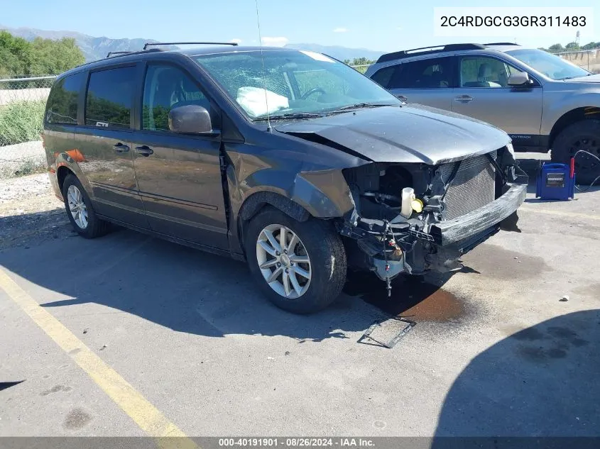 2016 Dodge Grand Caravan Sxt VIN: 2C4RDGCG3GR311483 Lot: 40191901