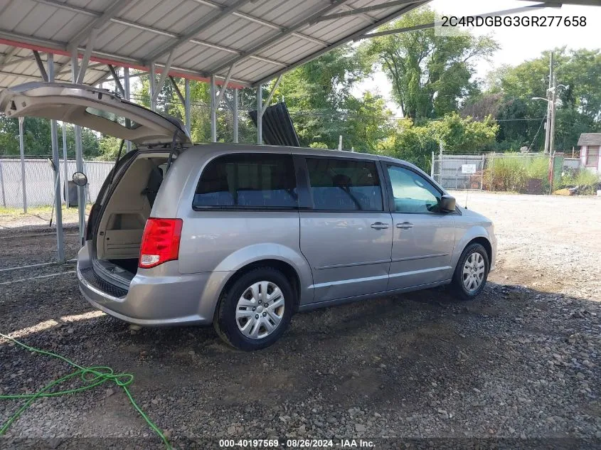 2016 Dodge Grand Caravan Se VIN: 2C4RDGBG3GR277658 Lot: 40197569