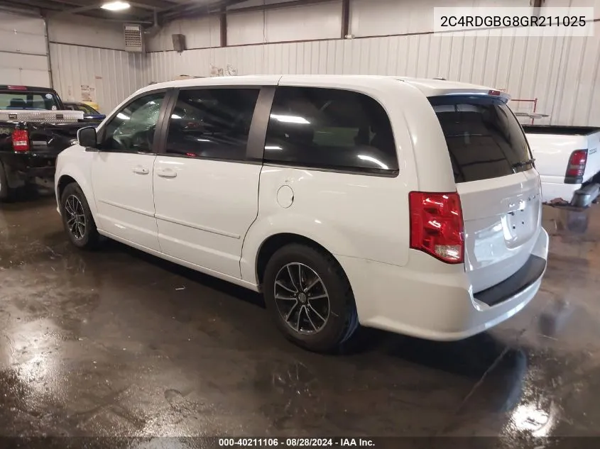 2016 Dodge Grand Caravan Se Plus VIN: 2C4RDGBG8GR211025 Lot: 40211106