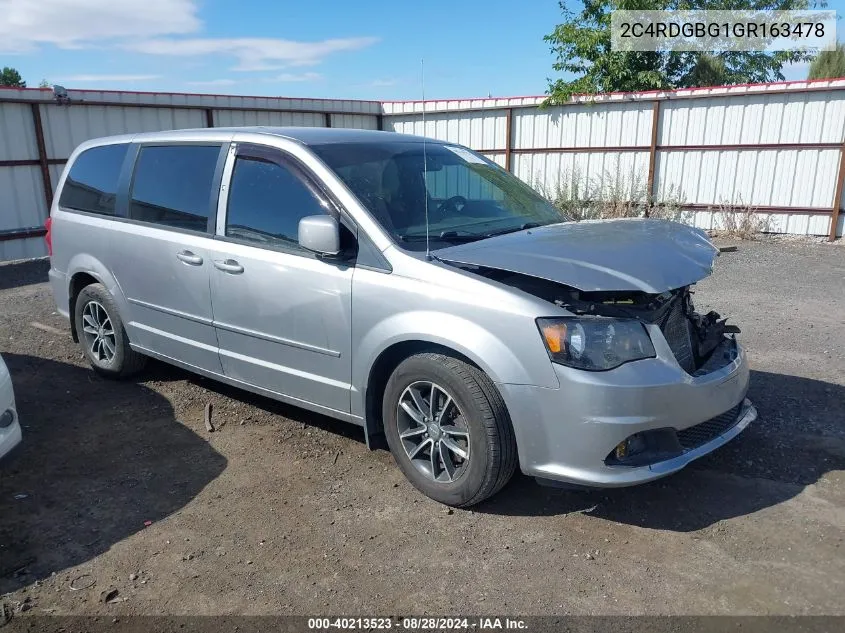 2016 Dodge Grand Caravan Se Plus VIN: 2C4RDGBG1GR163478 Lot: 40213523