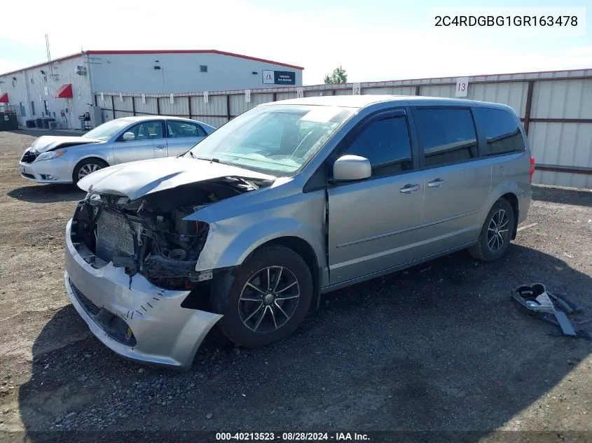 2016 Dodge Grand Caravan Se Plus VIN: 2C4RDGBG1GR163478 Lot: 40213523