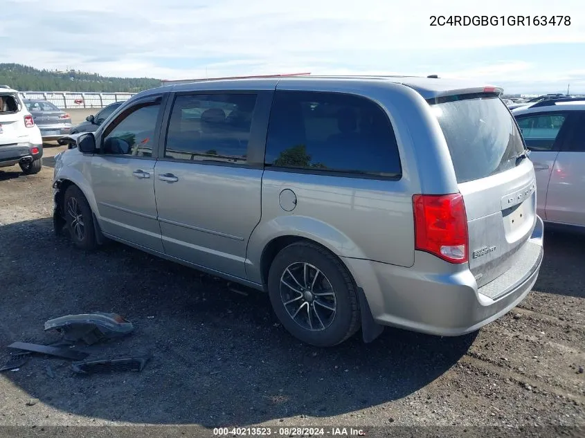 2016 Dodge Grand Caravan Se Plus VIN: 2C4RDGBG1GR163478 Lot: 40213523