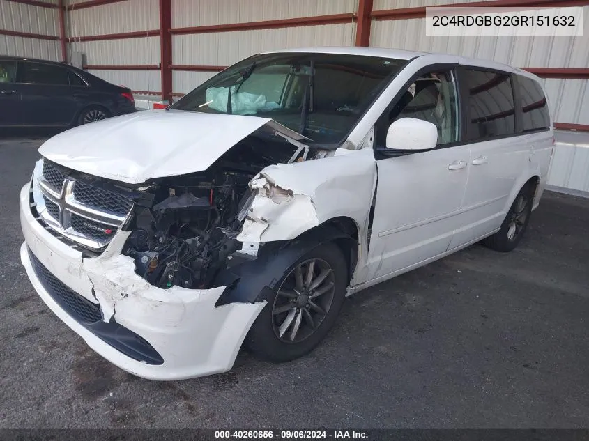 2C4RDGBG2GR151632 2016 Dodge Grand Caravan Se Plus