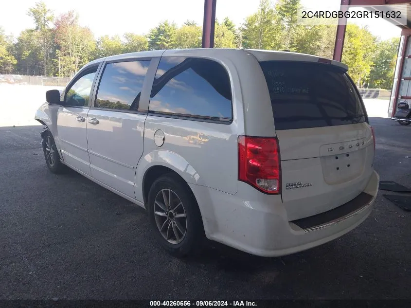 2016 Dodge Grand Caravan Se Plus VIN: 2C4RDGBG2GR151632 Lot: 40260656