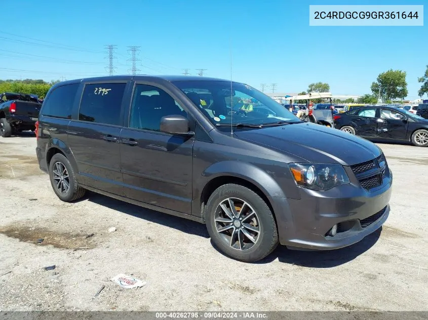 2016 Dodge Grand Caravan Sxt VIN: 2C4RDGCG9GR361644 Lot: 40262795