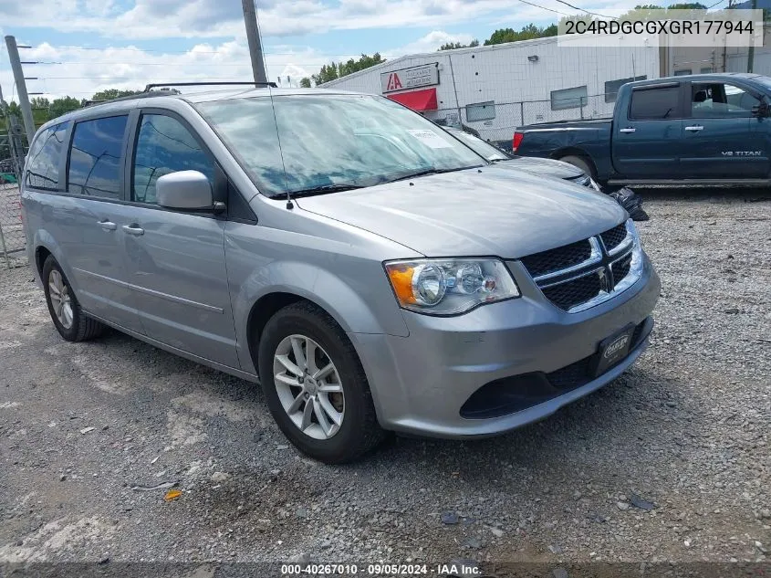 2C4RDGCGXGR177944 2016 Dodge Grand Caravan Sxt