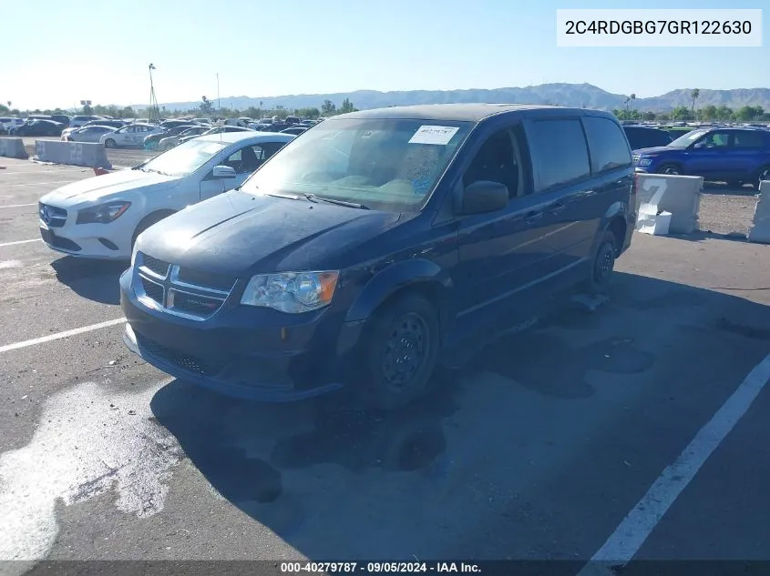 2016 Dodge Grand Caravan Se VIN: 2C4RDGBG7GR122630 Lot: 40279787