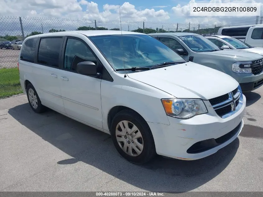 2C4RDGBG2GR100809 2016 Dodge Grand Caravan Se