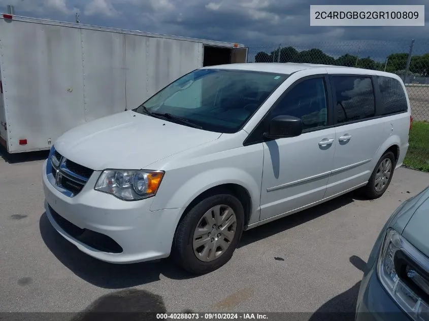 2C4RDGBG2GR100809 2016 Dodge Grand Caravan Se