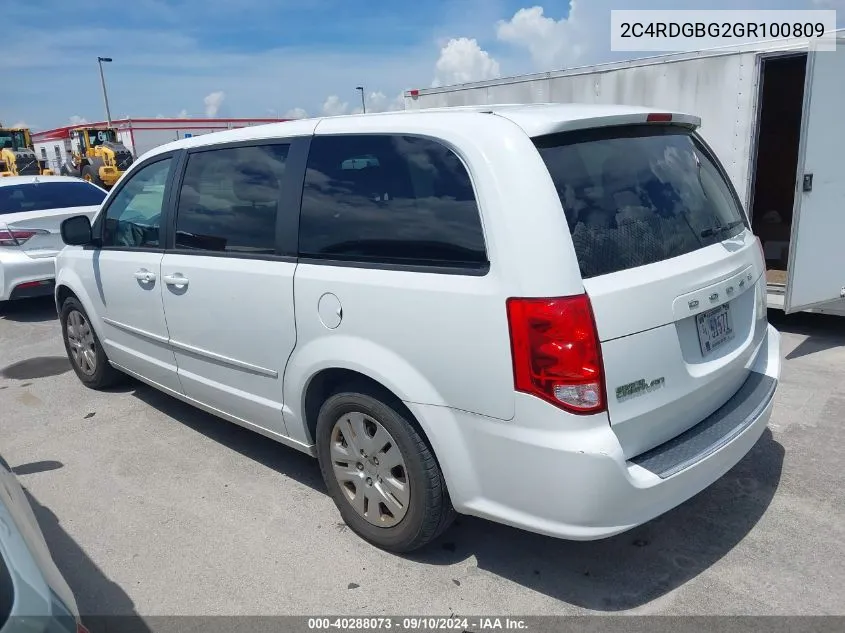 2C4RDGBG2GR100809 2016 Dodge Grand Caravan Se