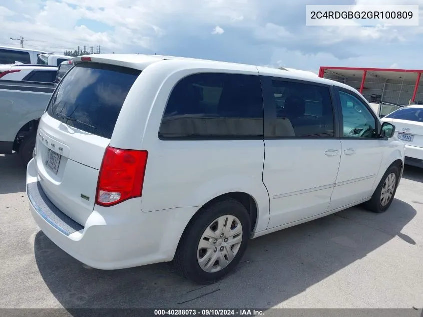 2C4RDGBG2GR100809 2016 Dodge Grand Caravan Se