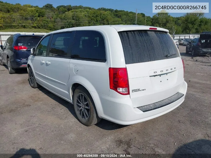 2C4RDGCG0GR266745 2016 Dodge Grand Caravan Sxt