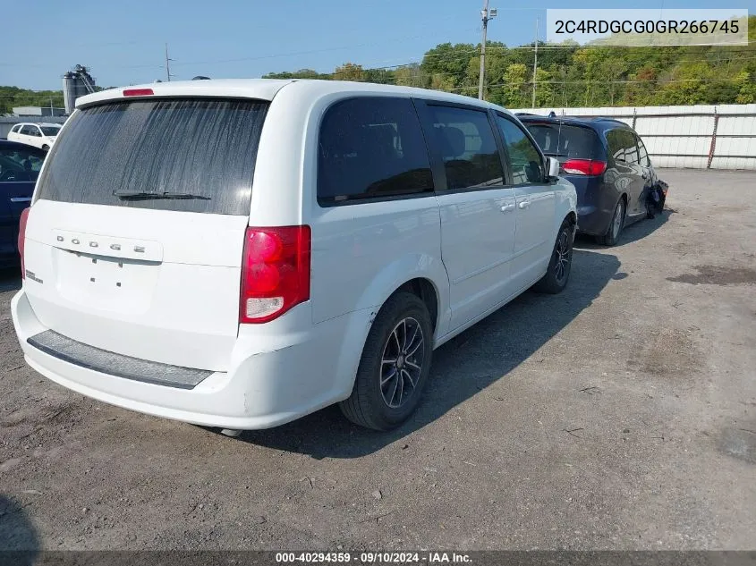 2016 Dodge Grand Caravan Sxt VIN: 2C4RDGCG0GR266745 Lot: 40294359