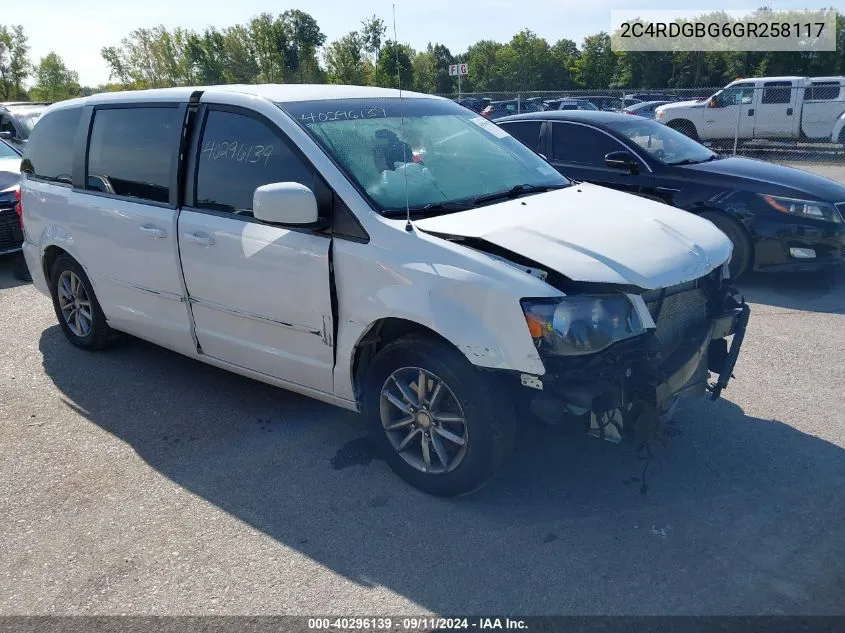 2016 Dodge Grand Caravan Se VIN: 2C4RDGBG6GR258117 Lot: 40296139