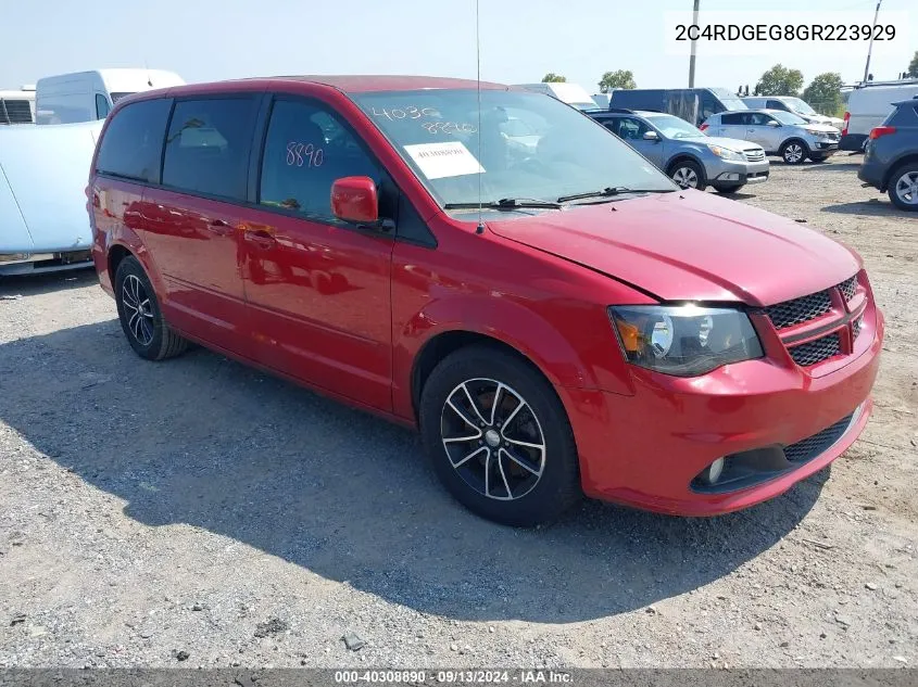 2016 Dodge Grand Caravan R/T VIN: 2C4RDGEG8GR223929 Lot: 40308890