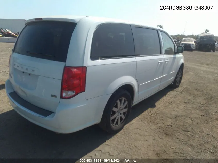 2C4RDGBG8GR343007 2016 Dodge Grand Caravan Se