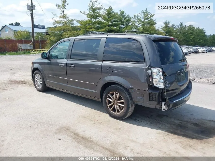 2016 Dodge Grand Caravan Sxt VIN: 2C4RDGCG4GR265078 Lot: 40324702