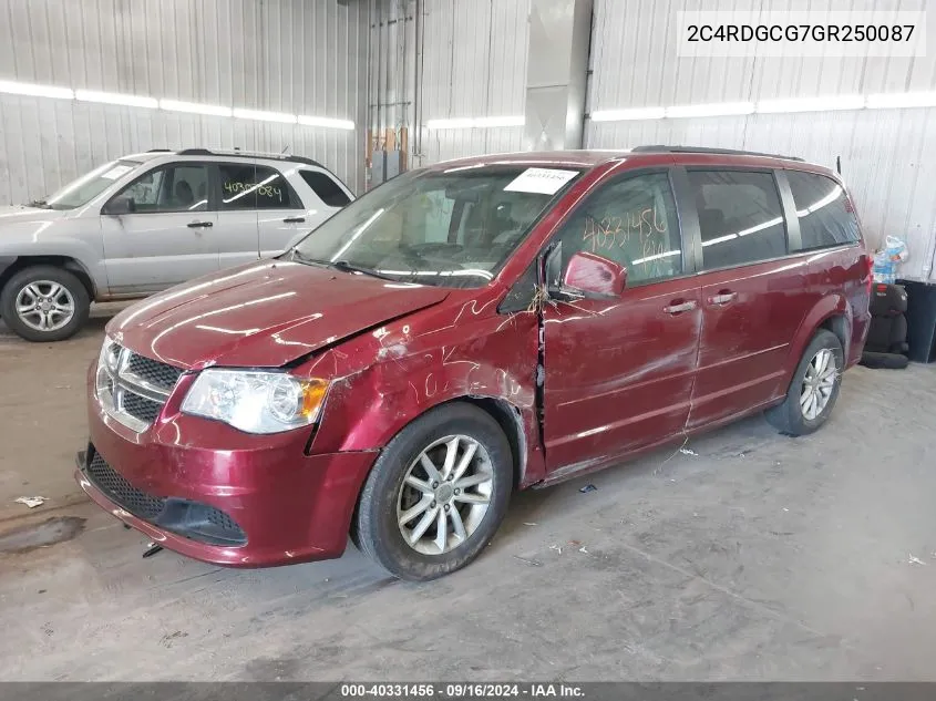 2C4RDGCG7GR250087 2016 Dodge Grand Caravan Sxt