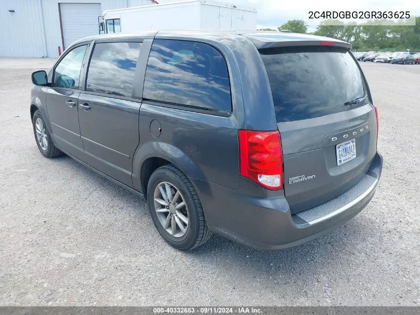 2C4RDGBG2GR363625 2016 Dodge Grand Caravan Se Plus