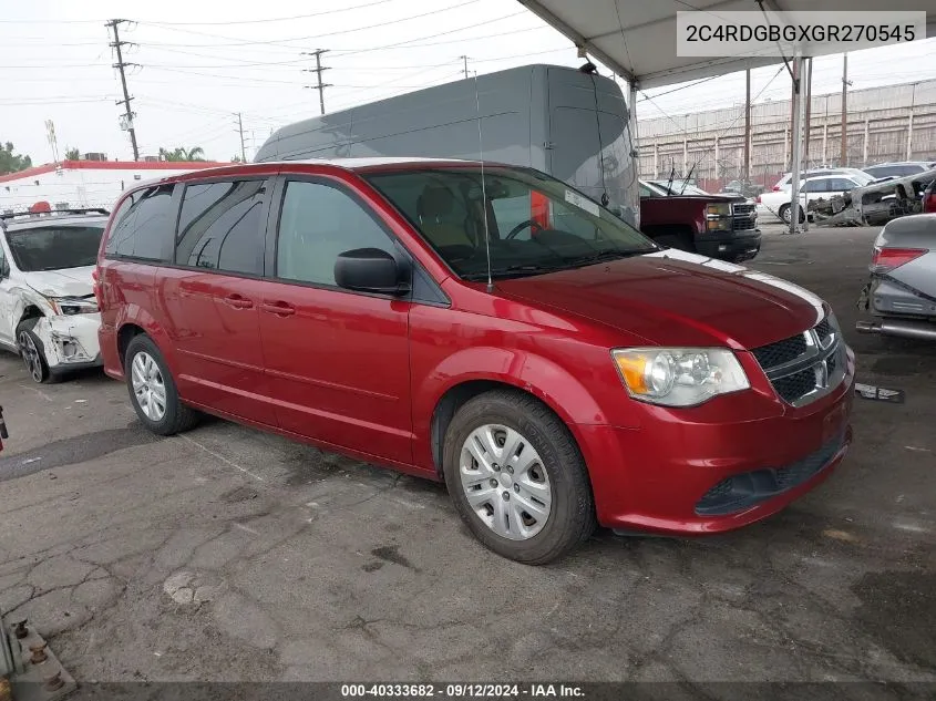 2C4RDGBGXGR270545 2016 Dodge Grand Caravan Se