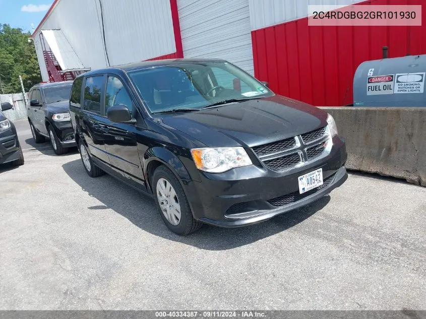 2016 Dodge Grand Caravan Se VIN: 2C4RDGBG2GR101930 Lot: 40334387