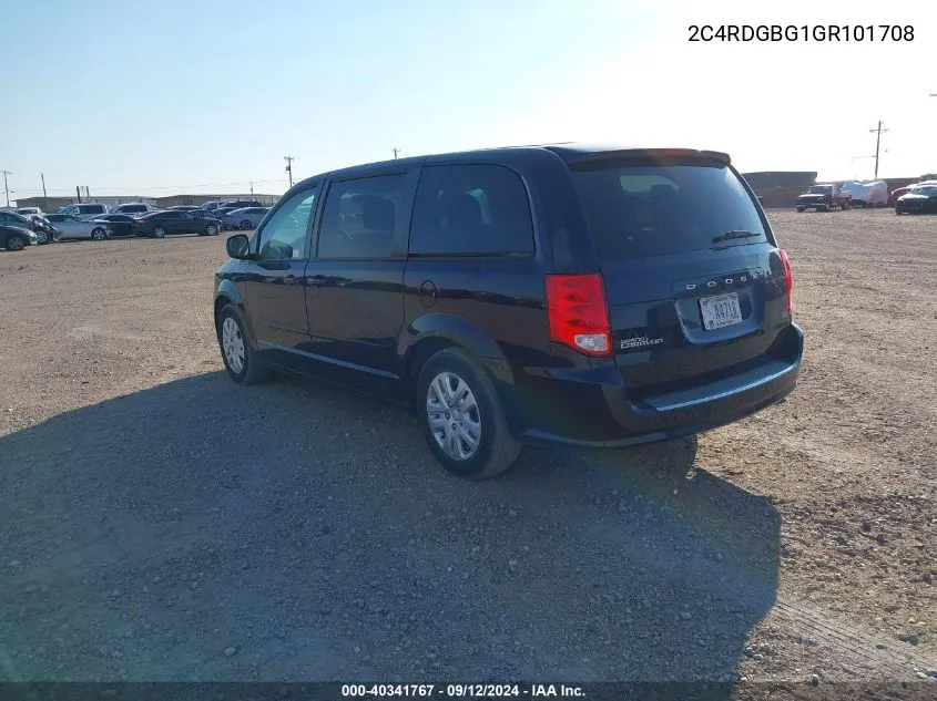 2016 Dodge Grand Caravan Se VIN: 2C4RDGBG1GR101708 Lot: 40341767