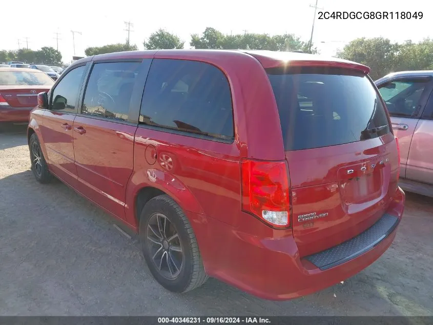 2C4RDGCG8GR118049 2016 Dodge Grand Caravan Sxt