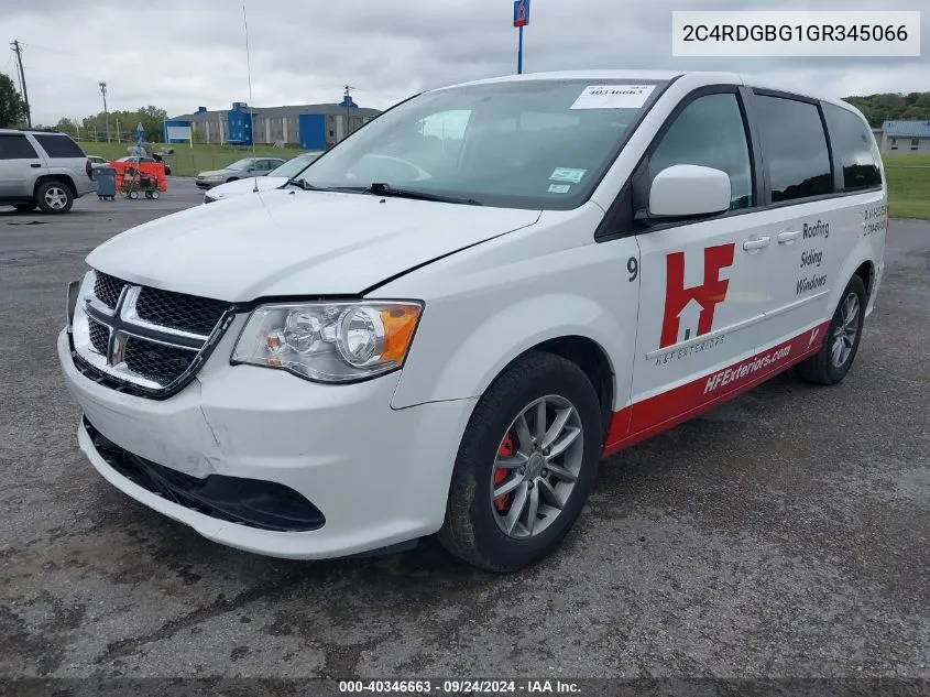 2016 Dodge Grand Caravan Se VIN: 2C4RDGBG1GR345066 Lot: 40346663