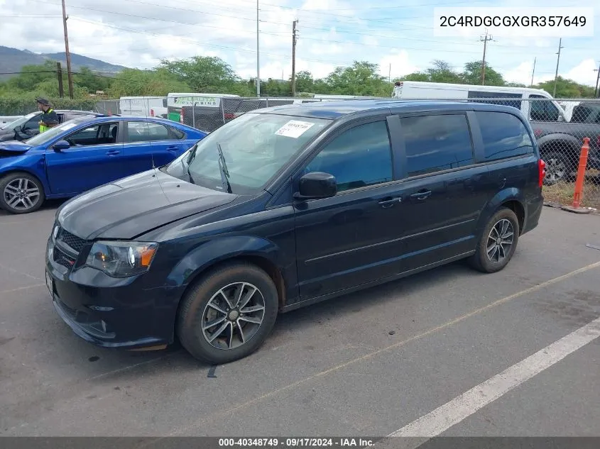 2016 Dodge Grand Caravan Sxt VIN: 2C4RDGCGXGR357649 Lot: 40348749