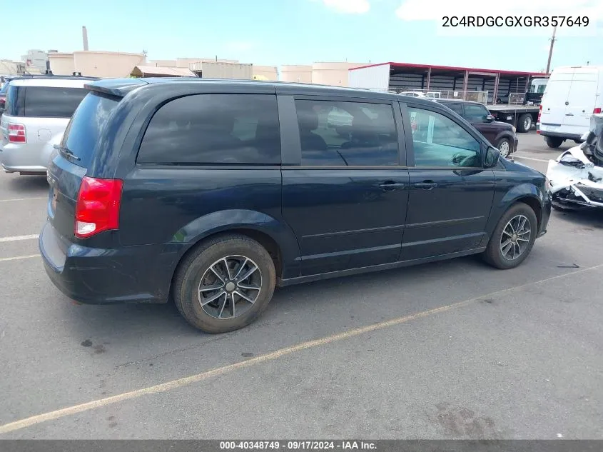 2016 Dodge Grand Caravan Sxt VIN: 2C4RDGCGXGR357649 Lot: 40348749