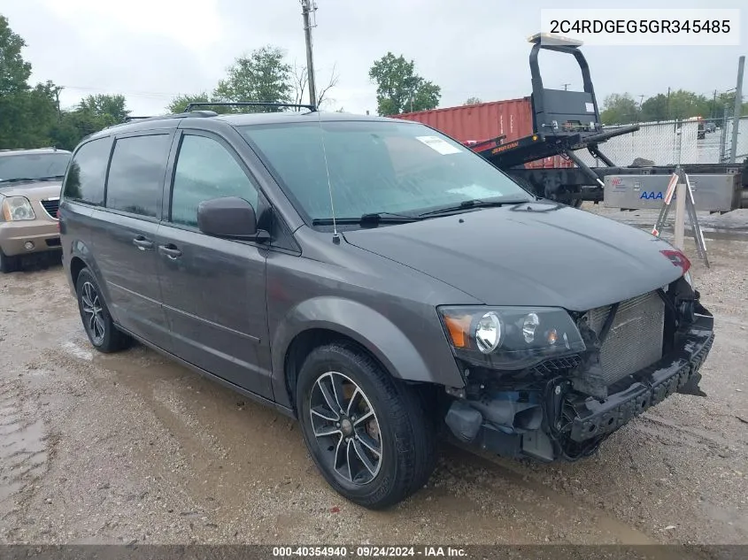 2016 Dodge Grand Caravan R/T VIN: 2C4RDGEG5GR345485 Lot: 40354940