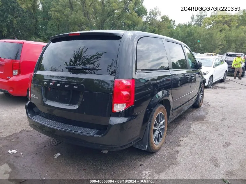 2C4RDGCG7GR220359 2016 Dodge Grand Caravan Sxt