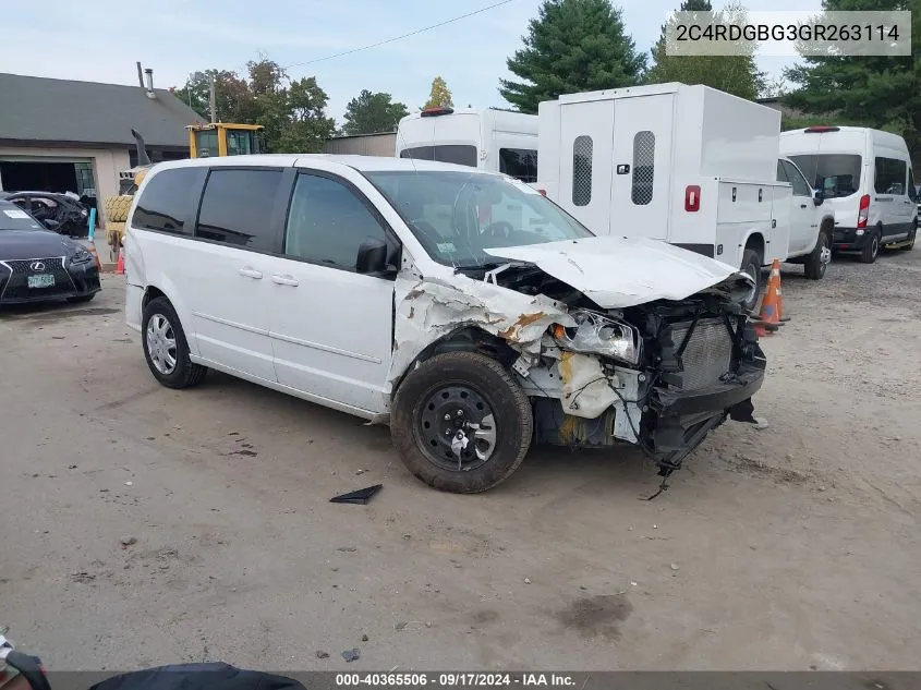 2016 Dodge Grand Caravan Se VIN: 2C4RDGBG3GR263114 Lot: 40365506