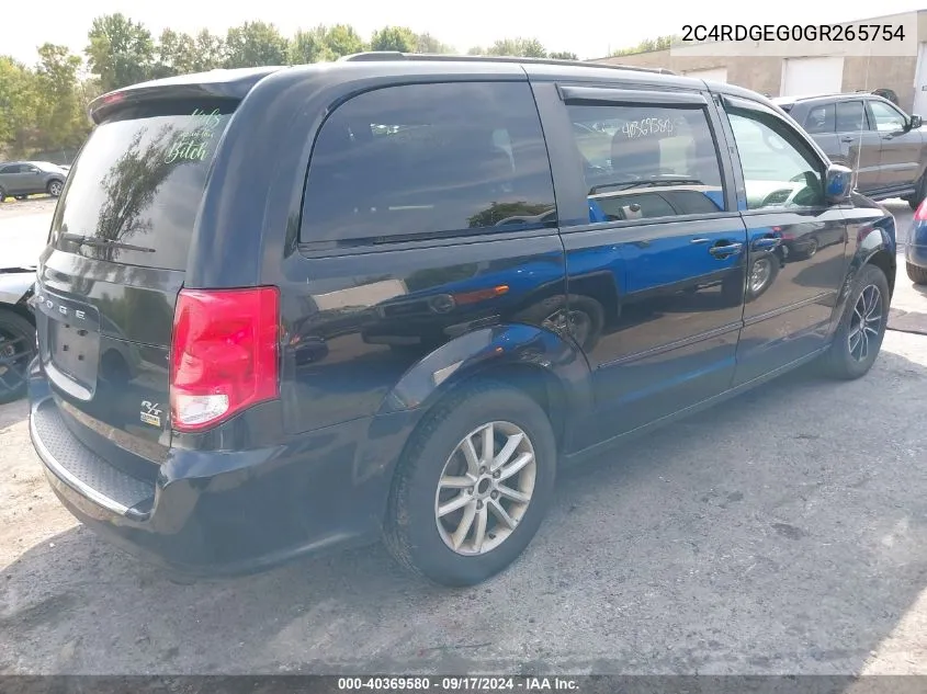 2016 Dodge Grand Caravan R/T VIN: 2C4RDGEG0GR265754 Lot: 40369580