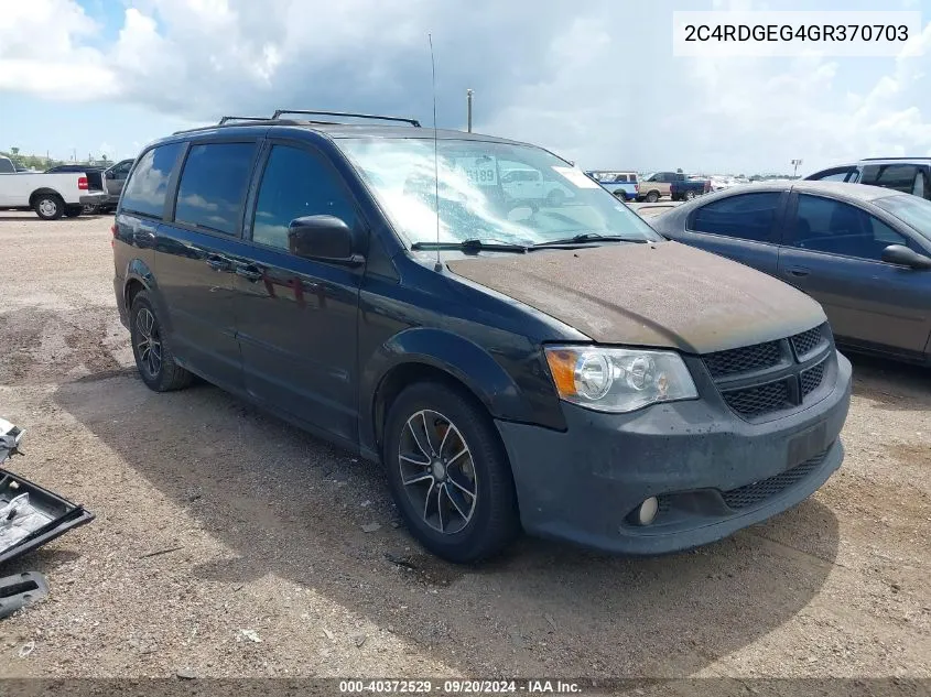 2016 Dodge Grand Caravan R/T VIN: 2C4RDGEG4GR370703 Lot: 40372529