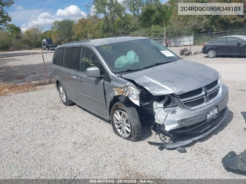 2016 Dodge Grand Caravan Sxt VIN: 2C4RDGCG9GR348103 Lot: 40376332