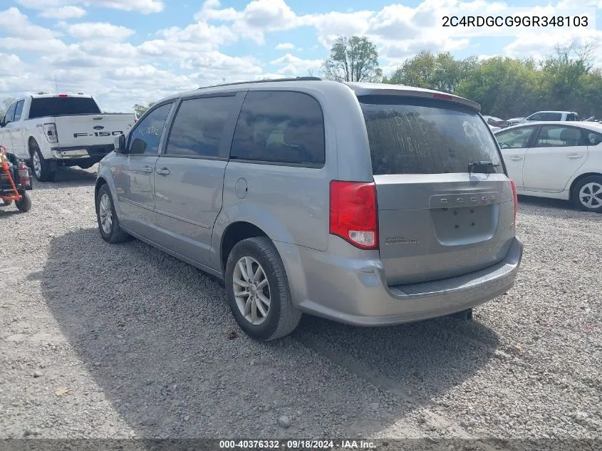 2016 Dodge Grand Caravan Sxt VIN: 2C4RDGCG9GR348103 Lot: 40376332