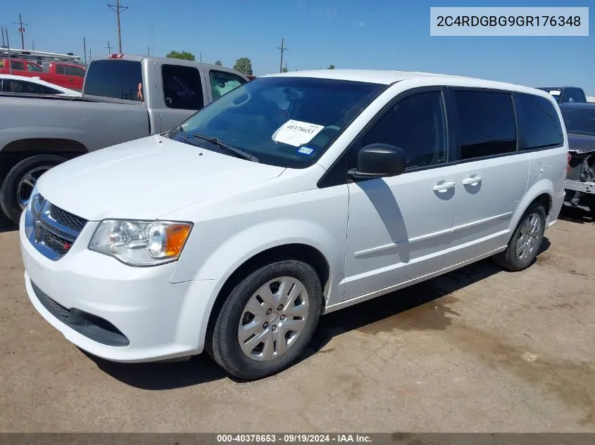 2016 Dodge Grand Caravan Se VIN: 2C4RDGBG9GR176348 Lot: 40378653