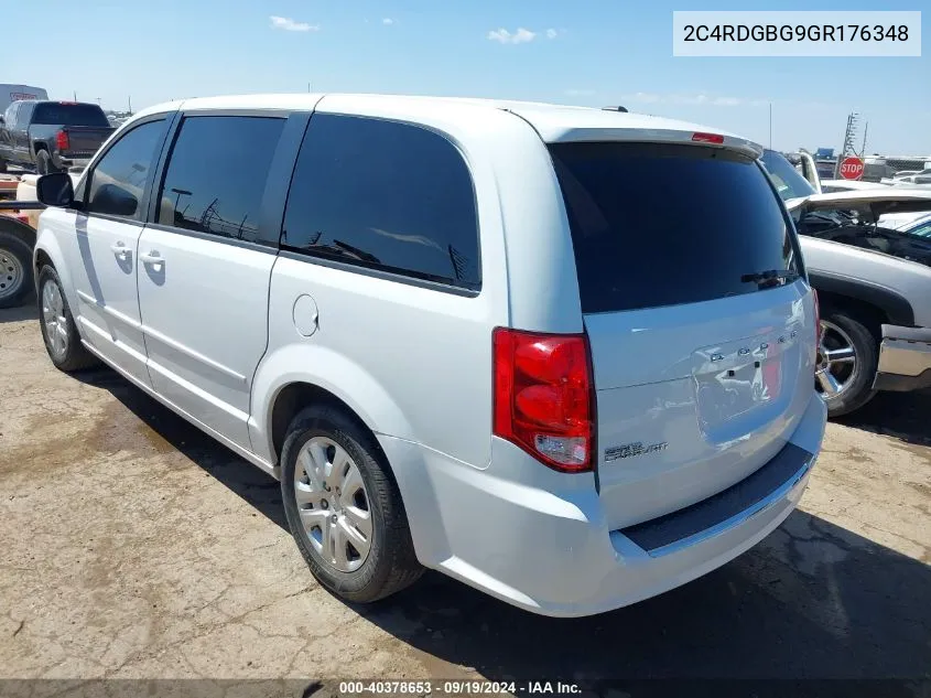 2016 Dodge Grand Caravan Se VIN: 2C4RDGBG9GR176348 Lot: 40378653