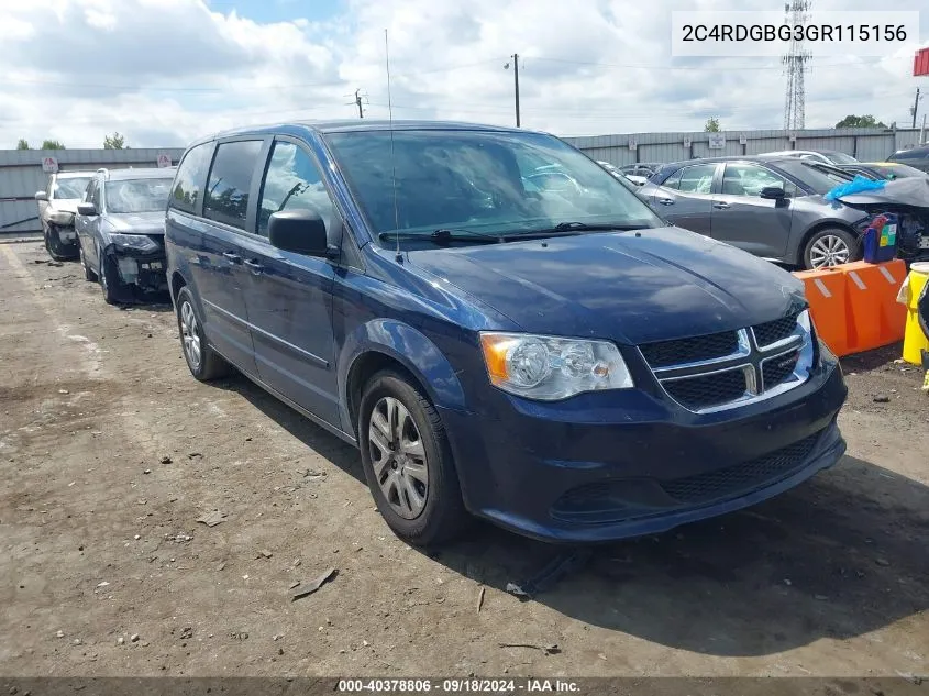 2C4RDGBG3GR115156 2016 Dodge Grand Caravan Se