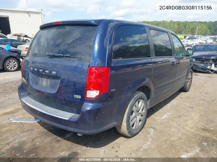 2C4RDGBG3GR115156 2016 Dodge Grand Caravan Se