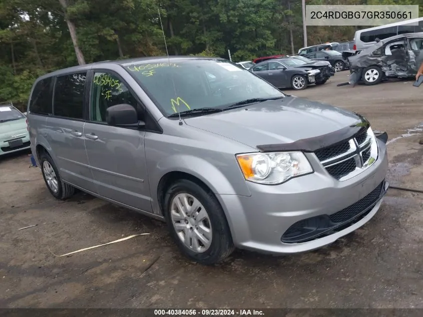 2C4RDGBG7GR350661 2016 Dodge Grand Caravan Se