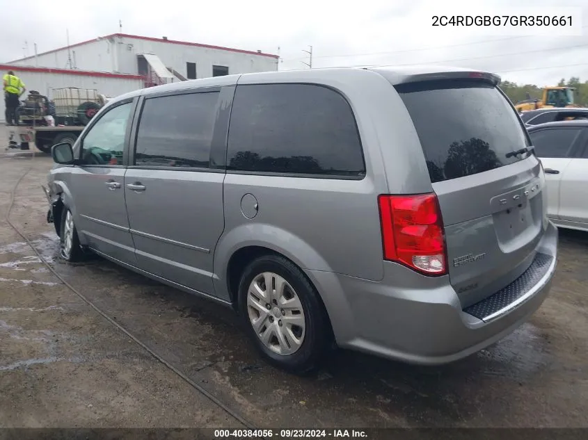 2C4RDGBG7GR350661 2016 Dodge Grand Caravan Se