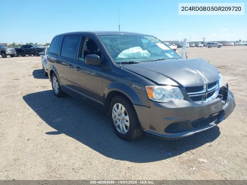 2C4RDGBG5GR209720 2016 Dodge Grand Caravan Se