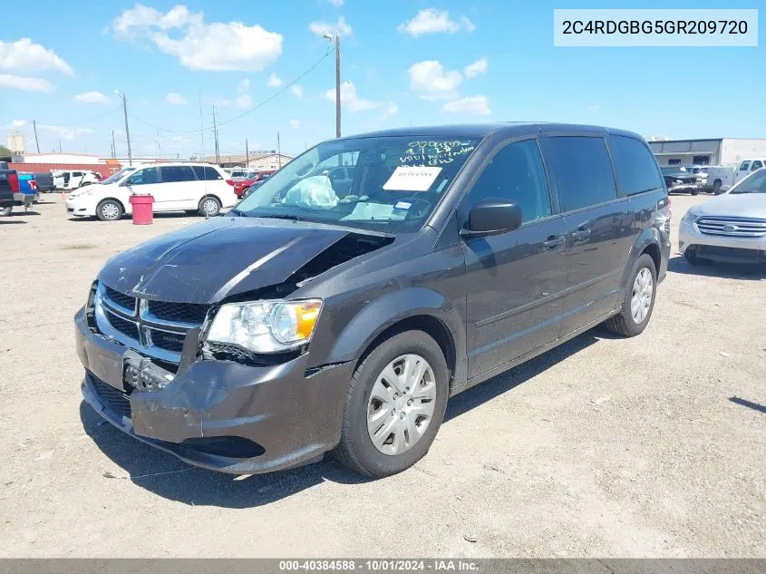 2016 Dodge Grand Caravan Se VIN: 2C4RDGBG5GR209720 Lot: 40384588