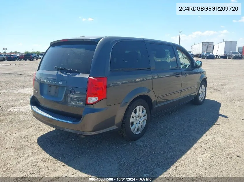 2C4RDGBG5GR209720 2016 Dodge Grand Caravan Se